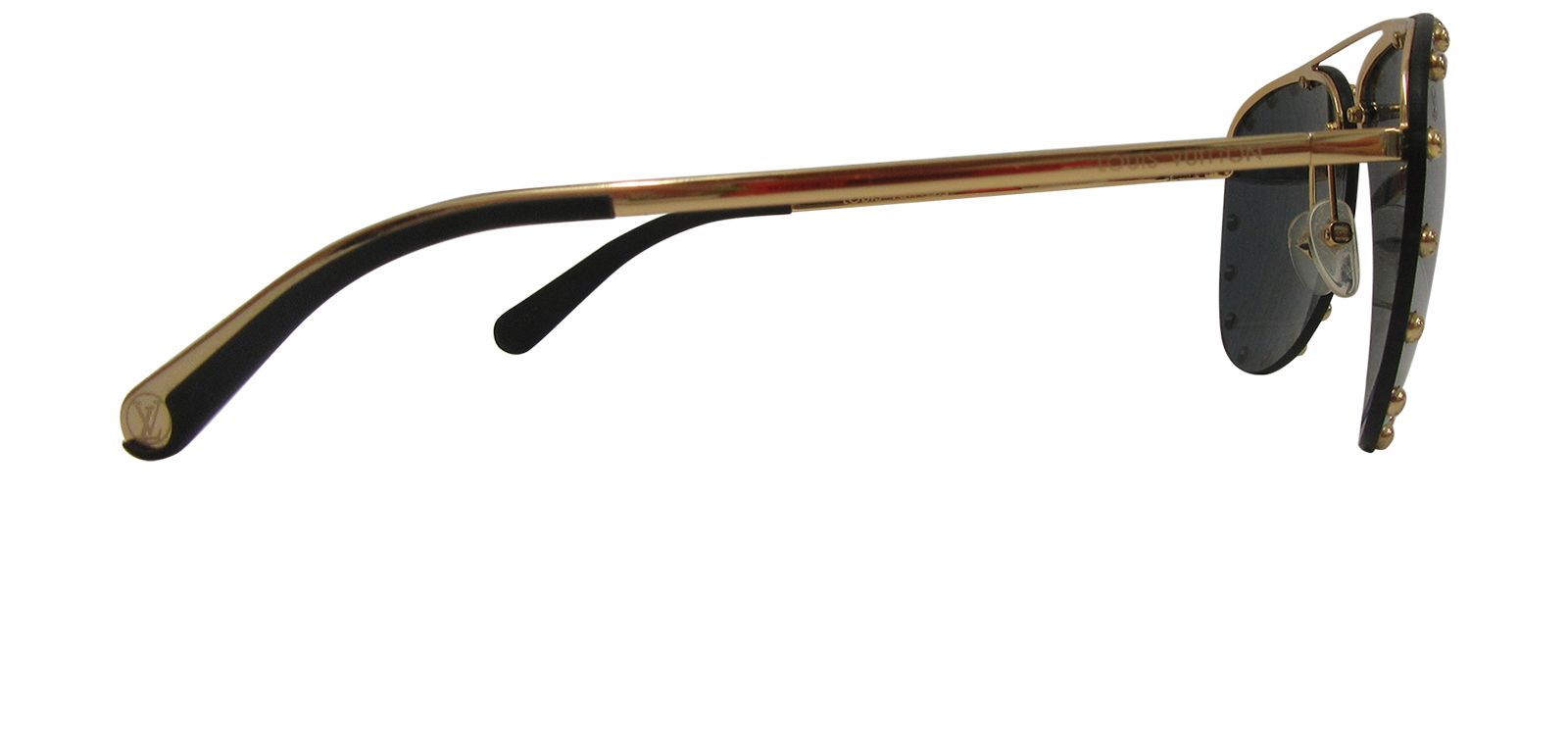 Louis Vuitton Gafas Fiesta, 180&euro;, Accesorios, Azul, Metal - Dorado/Tafetán - Acetato, Vista lateral